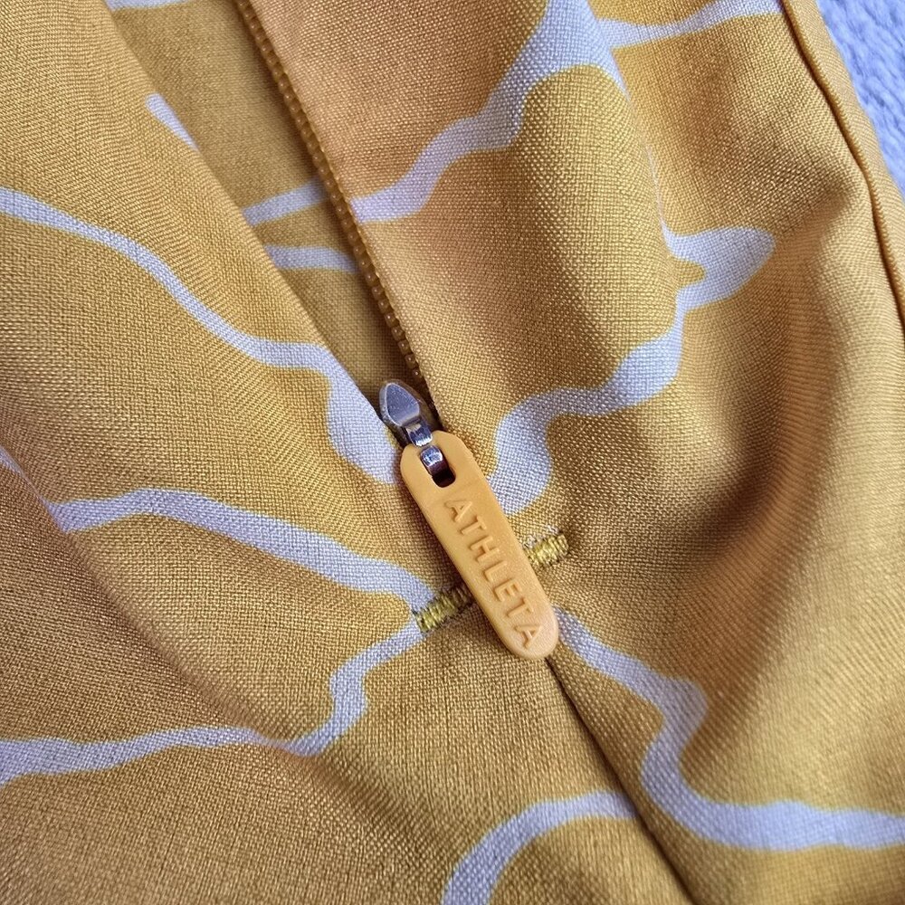 Athleta Womens 3X Running Shorts Printed MESH Racer RUN Yellow Athletic Lined - Picture 9 of 16